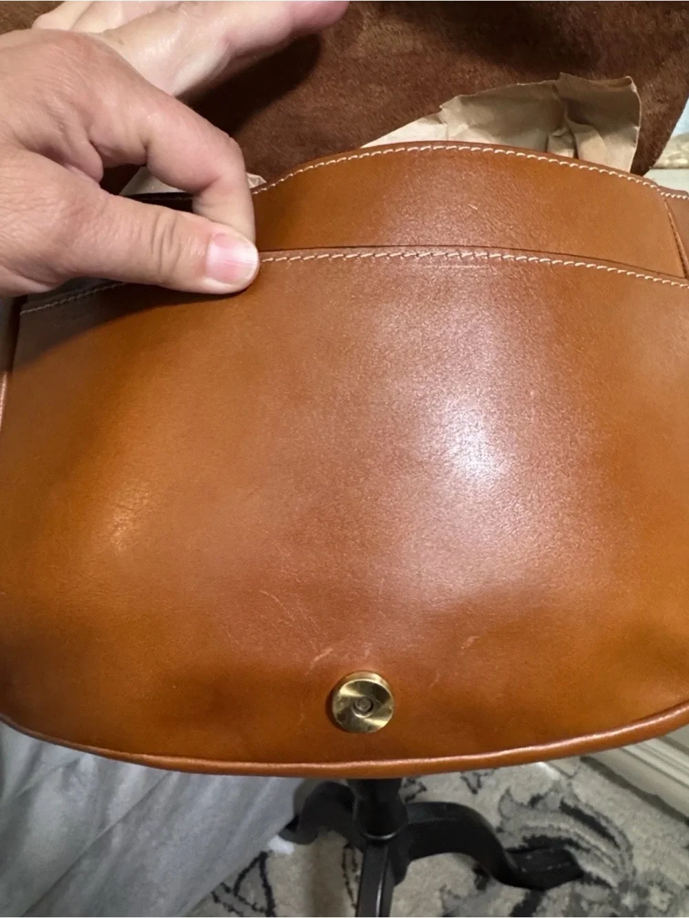 Patricia Nash Saddle Crossbody Bag in Cognac Brown